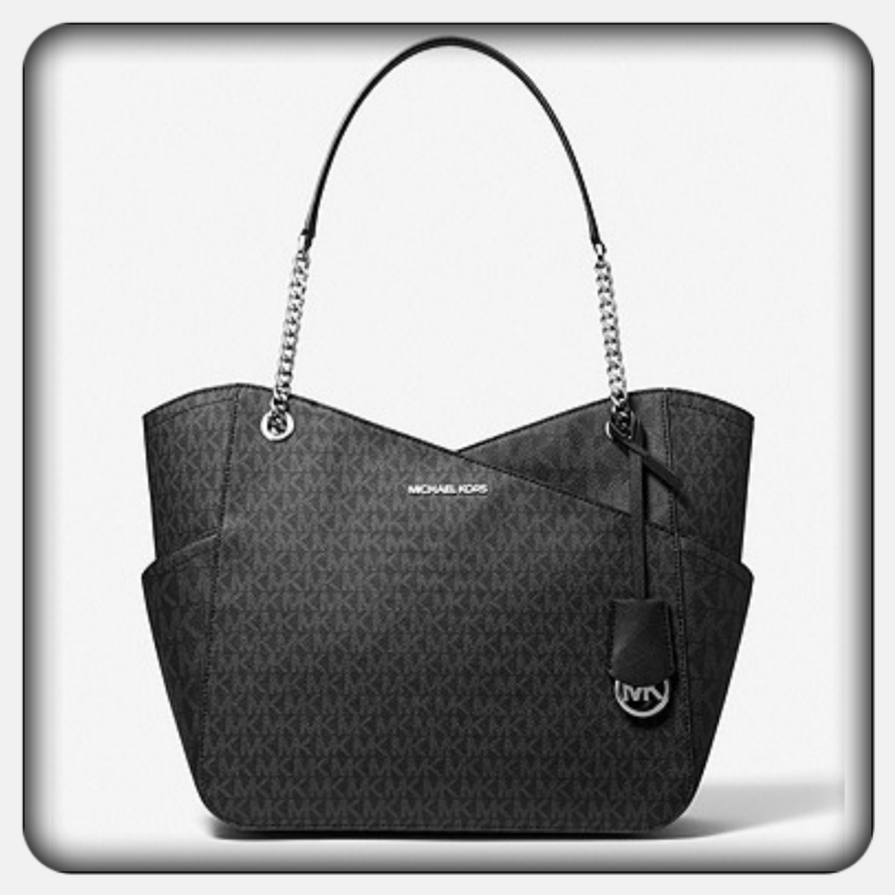 NWT Black Michael kors Large Logo Shoulder Bag
